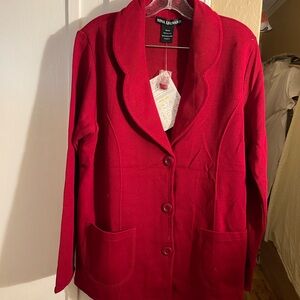 Nina Leonard Women's Scarlet Blazer